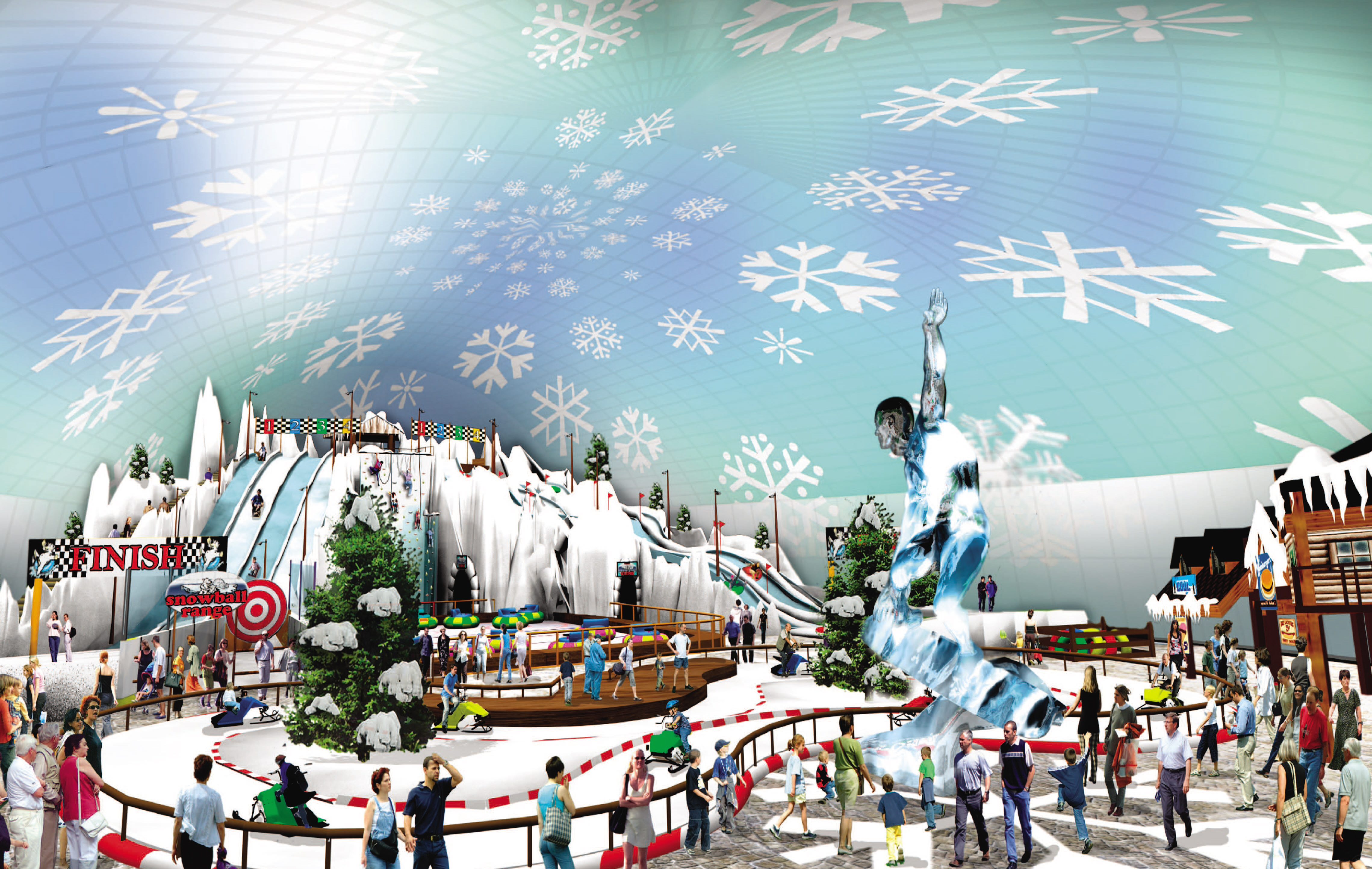 Indoor snow themepark